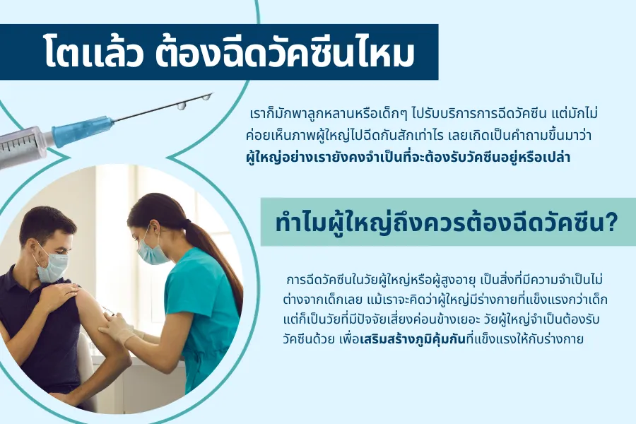โตแล้ว ต้องฉีดวัคซีนไหม การดูแลสุขภาพที่ผู้ใหญ่มักมองข้าม